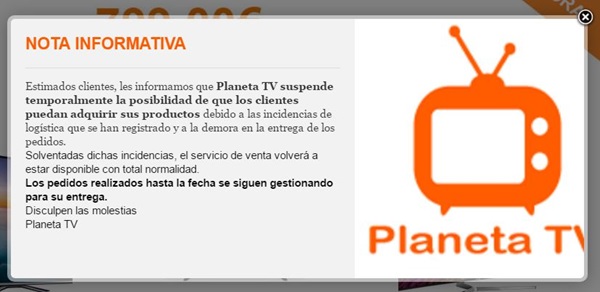 La web Planetatv denunciada por presunta estafa